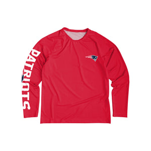 New England Patriots NFL Mens Rash Guard Long Sleeve Swim Shirt