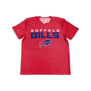Buffalo Bills NFL Mens Rash Guard Short Sleeve Swim Shirt