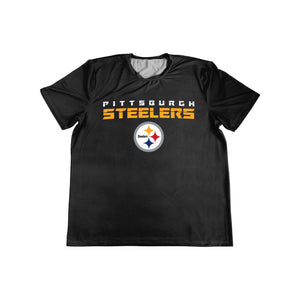 Pittsburgh Steelers NFL Mens Rash Guard Short Sleeve Swim Shirt