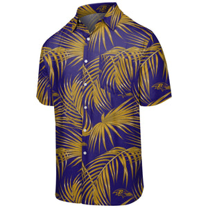Baltimore Ravens NFL Mens Hawaiian Button Up Shirt