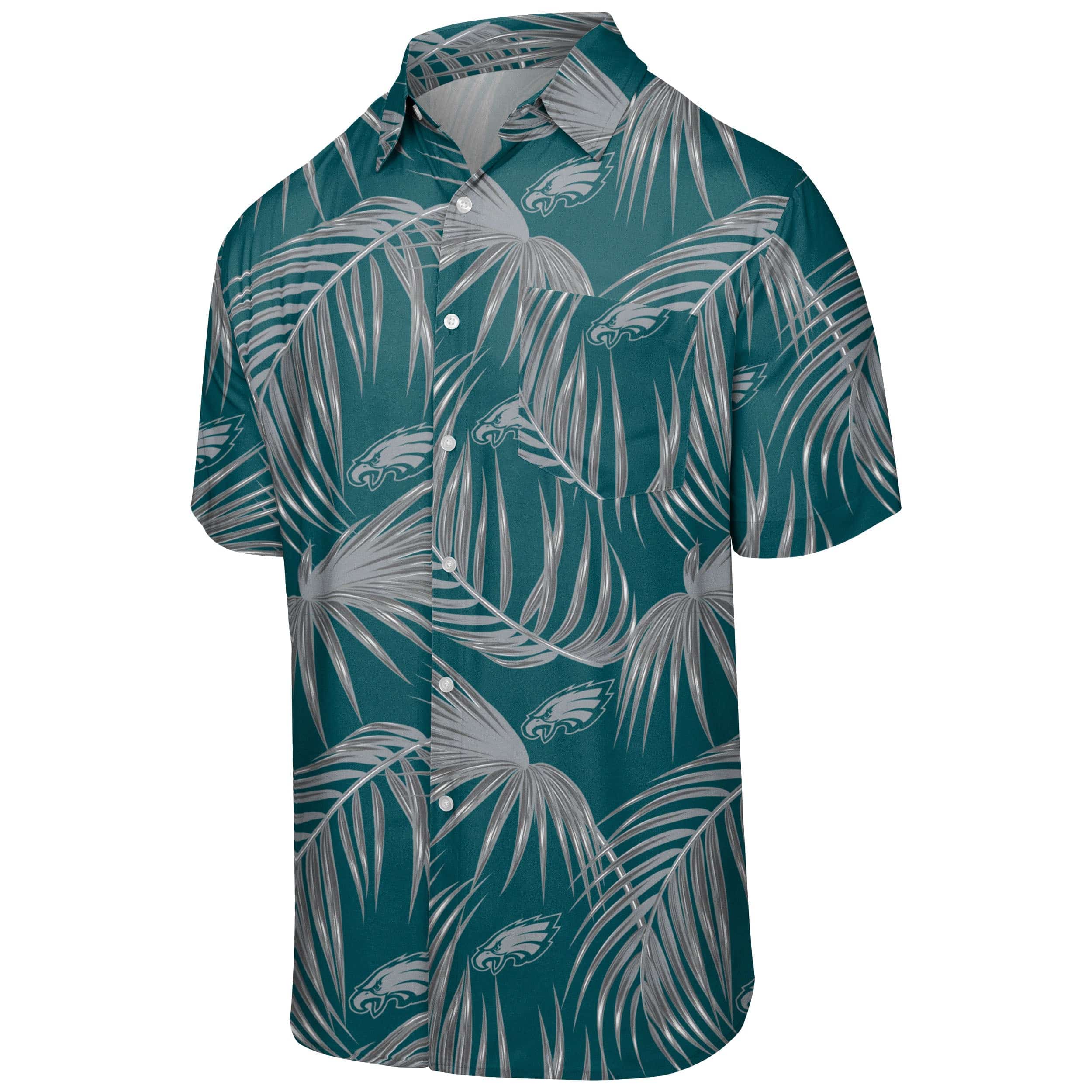 FOCO Philadelphia Eagles NFL Mens Hawaiian Button Up Shirt