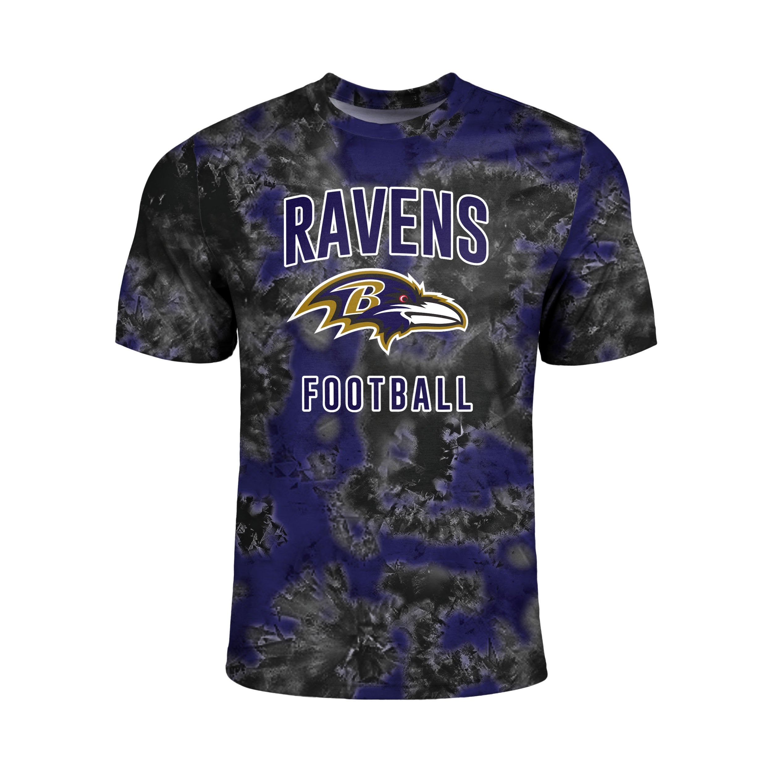 Men's Majestic Purple Baltimore Ravens V Tie-Dye T-Shirt