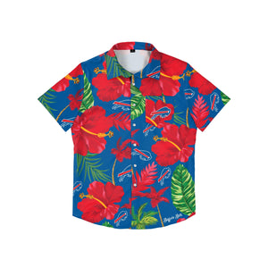 Buffalo Bills NFL Mens Team Color Hibiscus Button Up Shirt