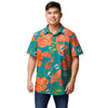 Miami Dolphins NFL Mens Team Color Hibiscus Button Up Shirt