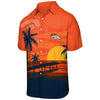 Denver Broncos NFL Mens Tropical Sunset Button Up Shirt