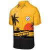 Pittsburgh Steelers NFL Mens Tropical Sunset Button Up Shirt