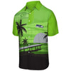 Seattle Seahawks NFL Mens Tropical Sunset Button Up Shirt