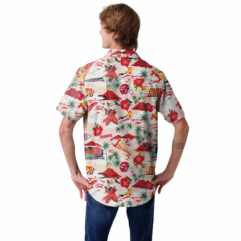 FOCO Kansas City Chiefs NFL Mens Floral Button Up Shirt