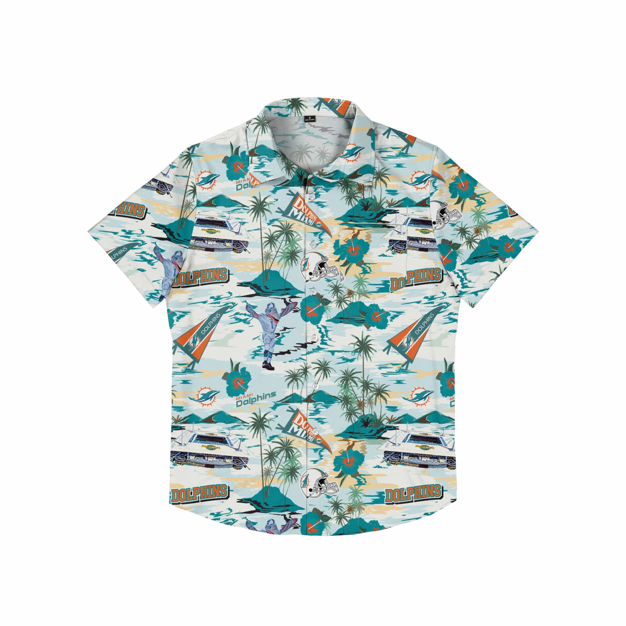 Miami Dolphins NFL Mens Thematic Stadium Print Hawaiian Shirt