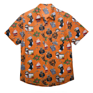 Chicago Bears NFL Mens Christmas Explosion Button Up Shirt