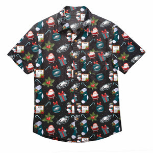 Philadelphia Eagles NFL Mens Christmas Explosion Button Up Shirt