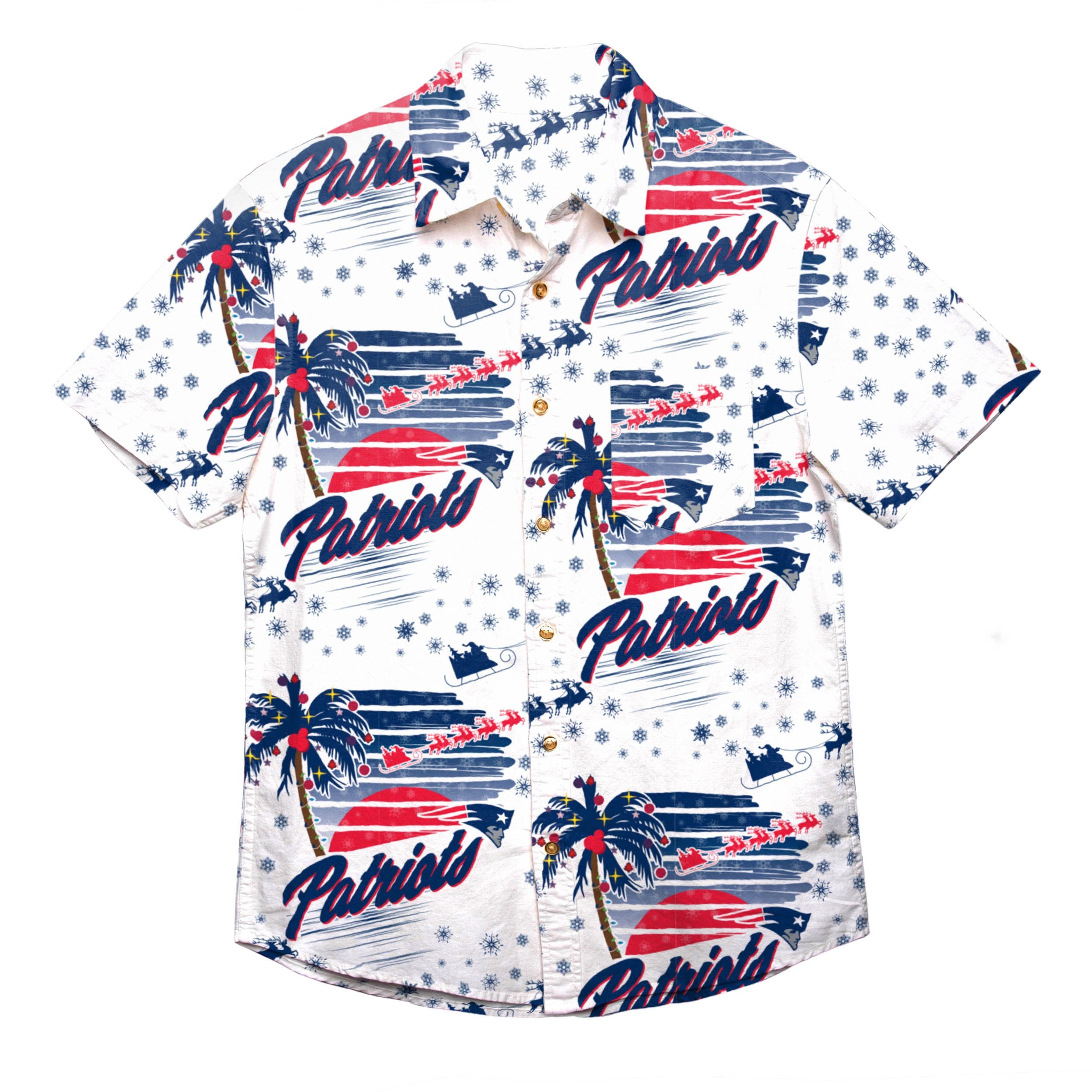 NFL New England Patriots Hawaiian Shirt Flower Tropical