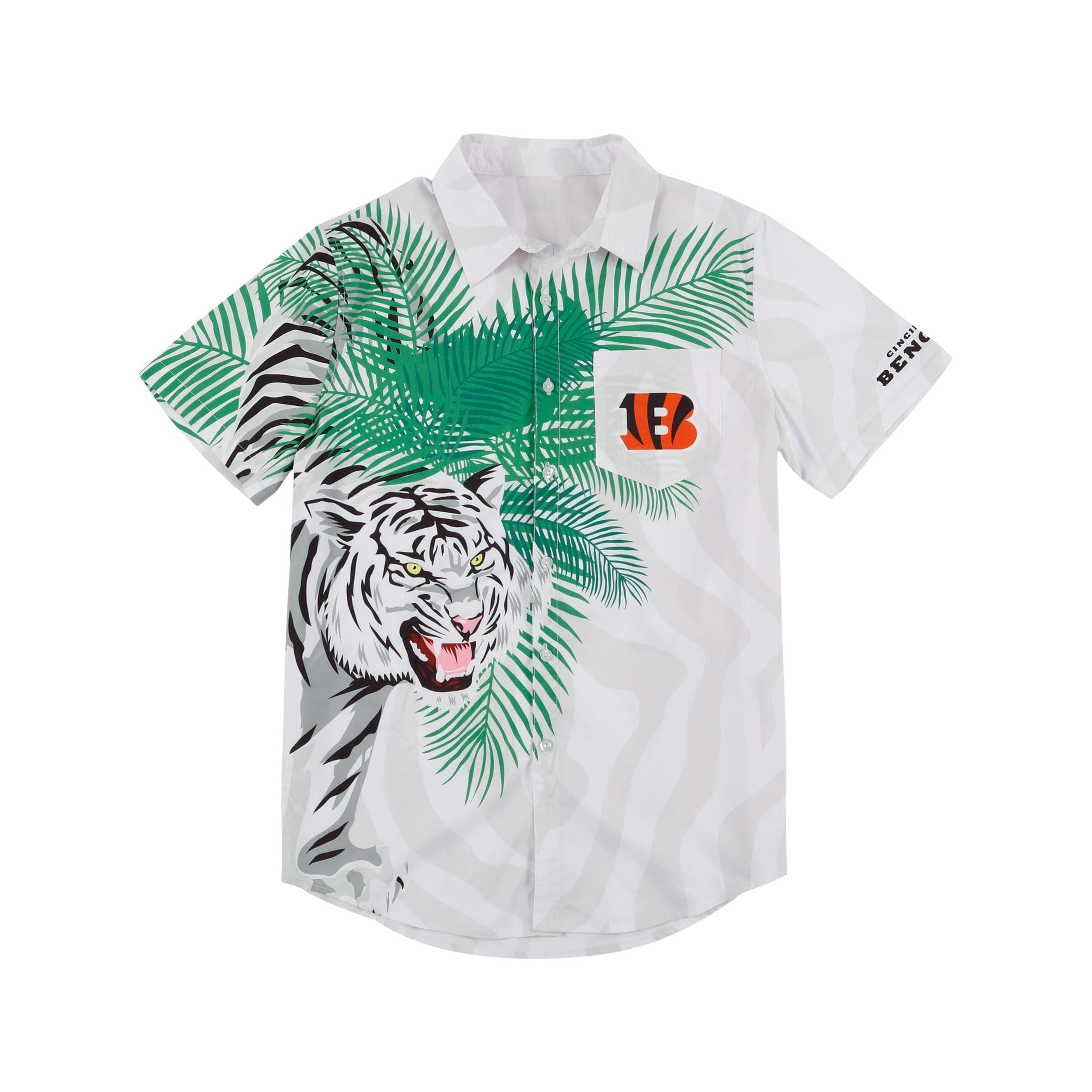 Cincinnati Bengals White Stripe Button Up Shirt in 2023