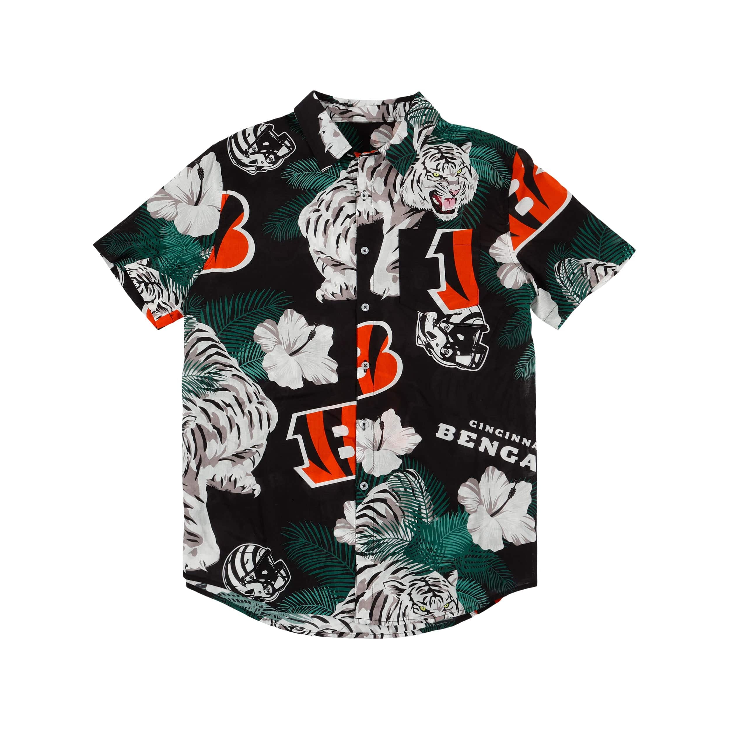 Cincinnati Bengals Hawaiian Button Up Shirt FOCO