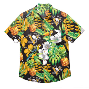 Pittsburgh Penguins NHL Mens Floral Button Up Shirt