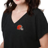 Cleveland Browns NFL Womens Gametime Glitter V-Neck T-Shirt