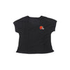 Cleveland Browns NFL Womens Gametime Glitter V-Neck T-Shirt