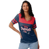 New England Patriots NFL Womens Team Stripe Property Of V-Neck T-Shirt