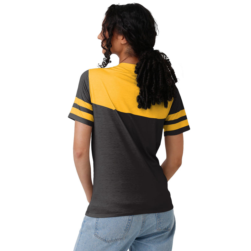 Pittsburgh Steelers Women's Kiya Tomlin Jersey Stripe Tee