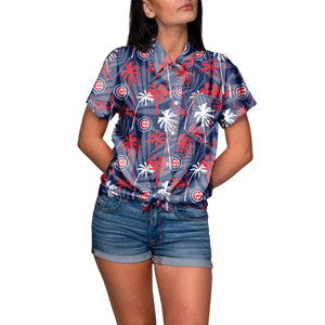 Chicago Cubs MLB Tropic Of Da Palms Womens Button Up Shirt