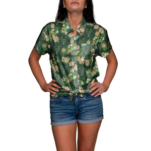 Milwaukee Bucks NBA Womens Floral Button Up Shirt