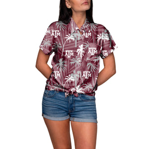 Texas A&M Aggies NCAA Tropic Of Da Palms Womens Button Up Shirt