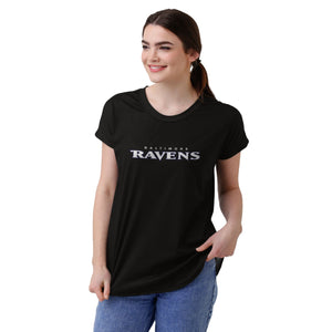 Baltimore Ravens NFL Womens Wordmark Black Tunic Top
