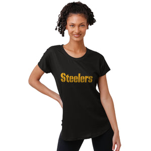 Pittsburgh Steelers NFL Womens Wordmark Black Tunic Top