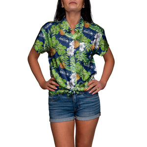 Seattle Seahawks NFL My Fine-Apple Womens Button Up Shirt