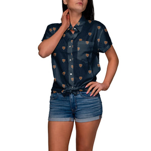 Chicago Bears NFL Logo Blast Womens Button Up Shirt