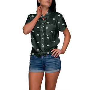 Green Bay Packers NFL Logo Blast Womens Button Up Shirt