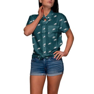 Philadelphia Eagles NFL Logo Blast Womens Button Up Shirt