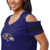 Baltimore Ravens NFL Womens Cold Shoulder T-Shirt