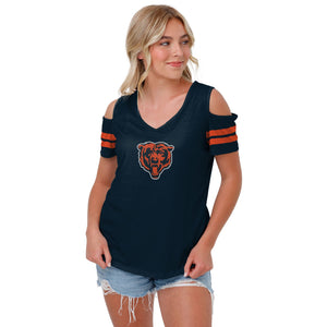 Chicago Bears NFL Womens Cold Shoulder T-Shirt