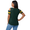 Green Bay Packers NFL Womens Cold Shoulder T-Shirt