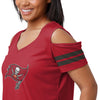 Tampa Bay Buccaneers NFL Womens Cold Shoulder T-Shirt