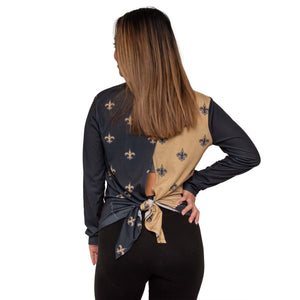 New Orleans Saints NFL Womens Tie-Breaker Long Sleeve Top
