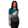 Philadelphia Eagles NFL Womens Ruched Replay Short Sleeve Top