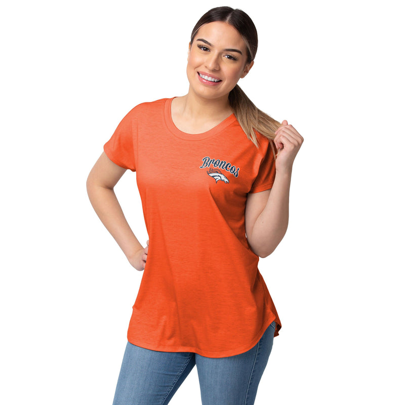 Denver Broncos Women Short Sleeve T Shirt V-Neck Sport Tops Women