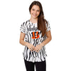 Cincinnati Bengals NFL Womens White Stripe Wordmark Tunic Top