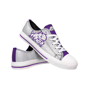 TCU Horned Frogs NCAA Womens Glitter Low Top Canvas Shoes
