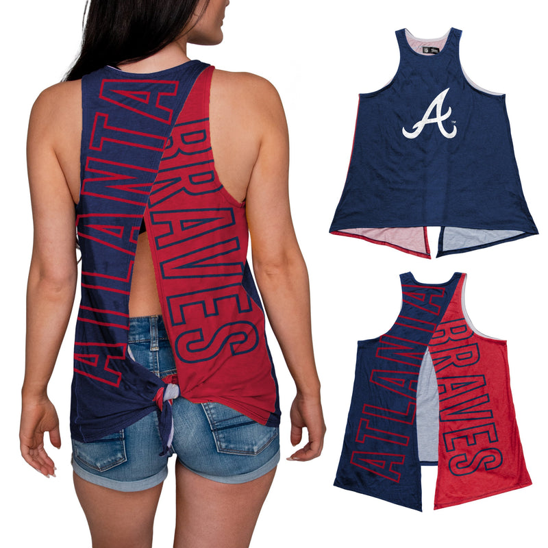 Atlanta Braves MLB Womens Side-Tie Sleeveless Top