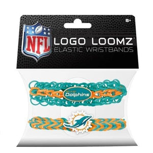 Miami Dolphins Team Logo Loomz Premade Wristband - 2 Pack