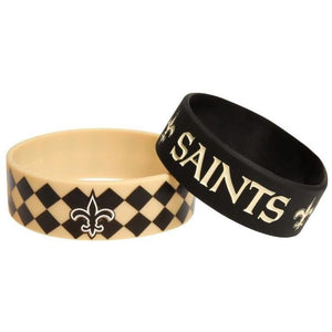 New Orleans Saints NFL Bulk Bandz Bracelet 2 Pack