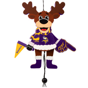 Minnesota Vikings NFL Cheering Reindeer Ornament