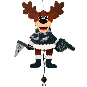Philadelphia Eagles NFL Cheering Reindeer Ornament