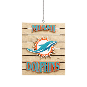 Miami Dolphins NFL Wood Pallet Sign Ornament