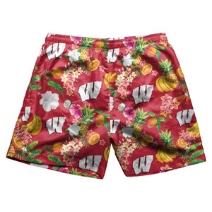 Wisconsin Badgers NCAA Mens Fruit Life 5.5" Swimming Trunks