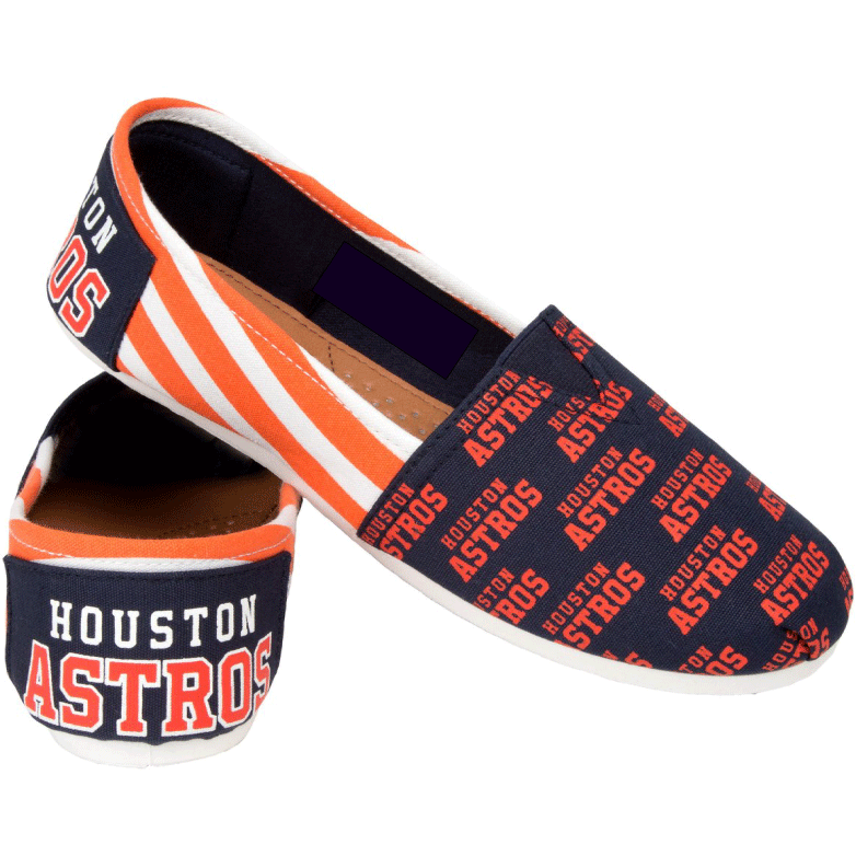 Houston Astros MLB Womens Stripe Canvas Shoes