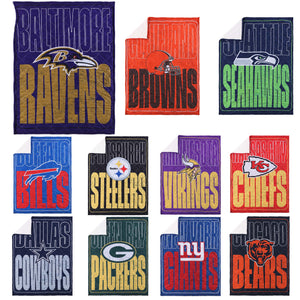 NFL Big Game Sherpa Lined Throw Blankets - Select Your Team!